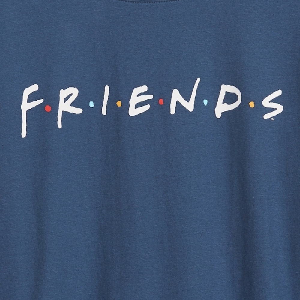 GAP Boxy‎ Graphic Cropped Friends Blue T-Shirt - Picture 3 of 4
